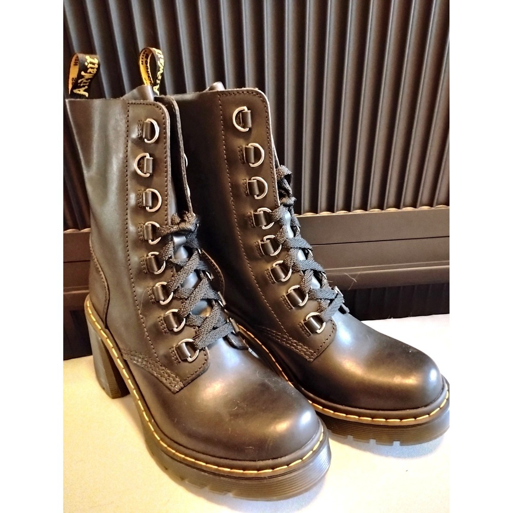 ▪️Dr. Martens Chesney Chunky Flared Heeled Boots Discontinued goth grunge punk